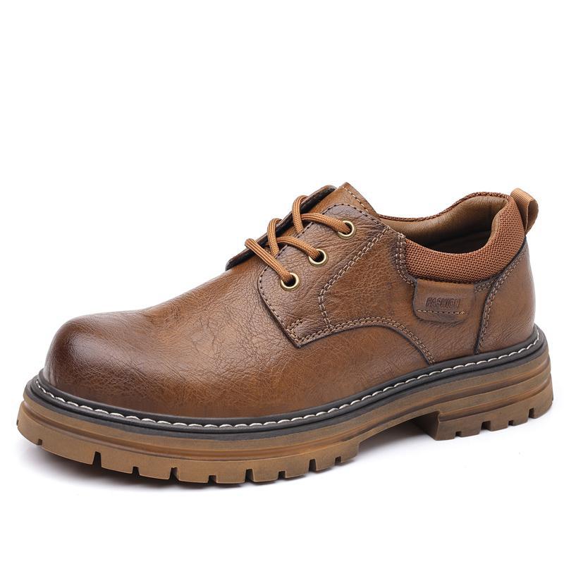 Large Size47 Genuine Leather Casual Shoes Fashionable All-Match Trendy Shoes British Genuine Leather - Image 3